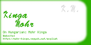 kinga mohr business card